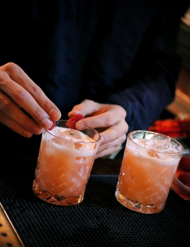Close up of a cocktail being made